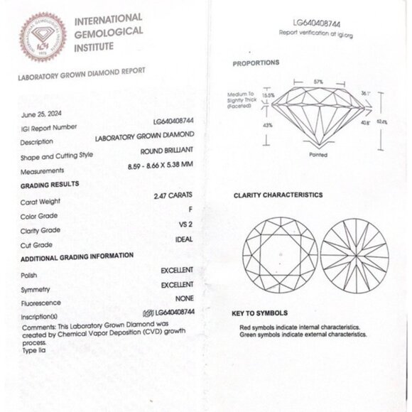 Diamond Earrings 14k White Gold 4.94ctw IGI Certified Lab Grown Stud Push Backs - Picture 9 of 12